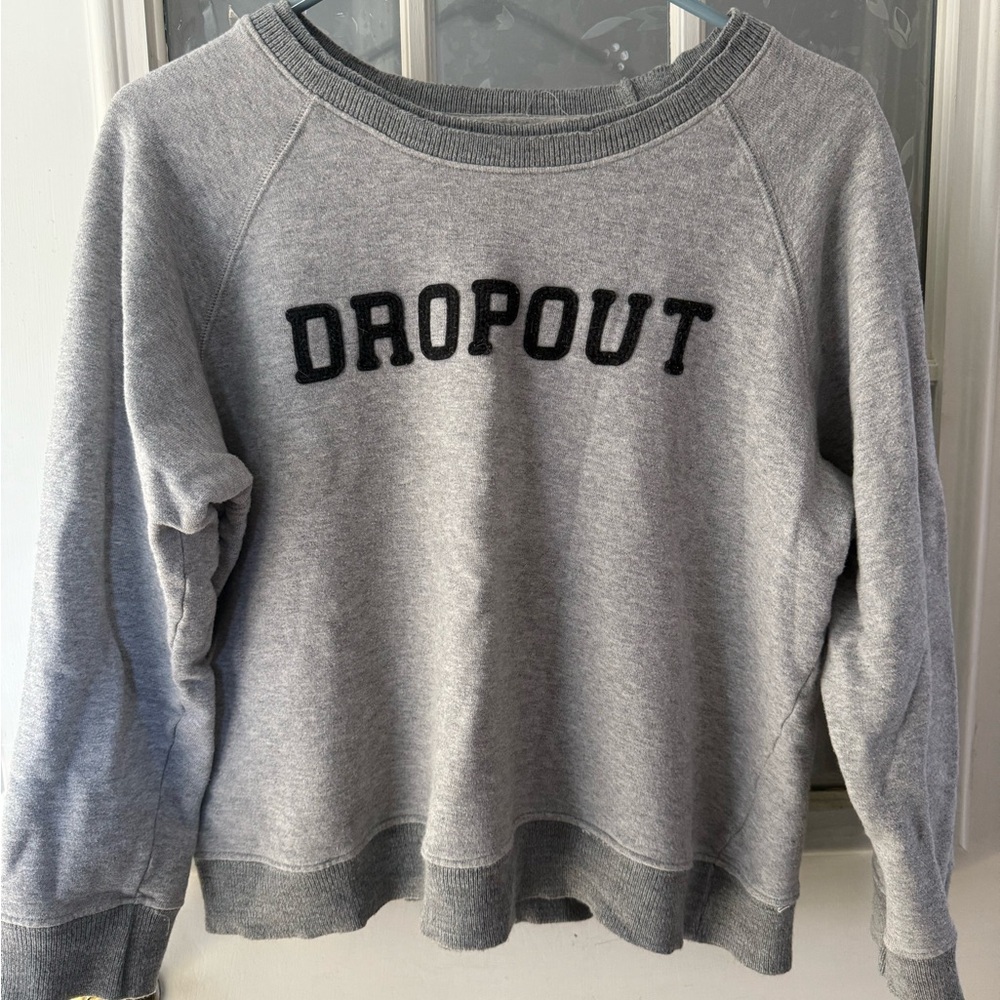 MOTHER Gray "DROPOUT" Crewneck Sweatshirt